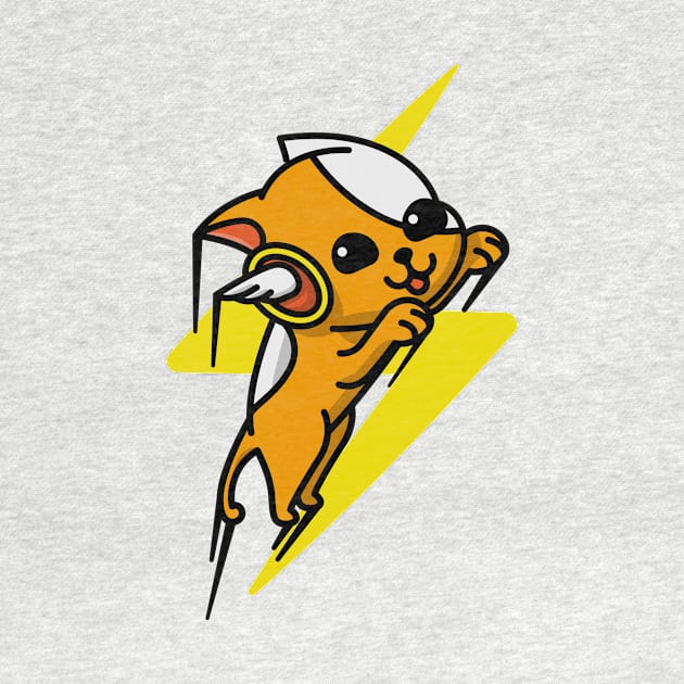 Lightning Bolt Flying Dog Orange by BradleyHeal